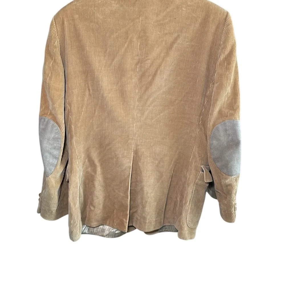 Vintage 80s Parkshire Parisian Men's Tan Corduroy Blazer 44R Elbow Patches
